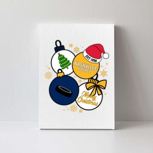 Merry Christmas Nashville Hockey Est 1998 Canvas