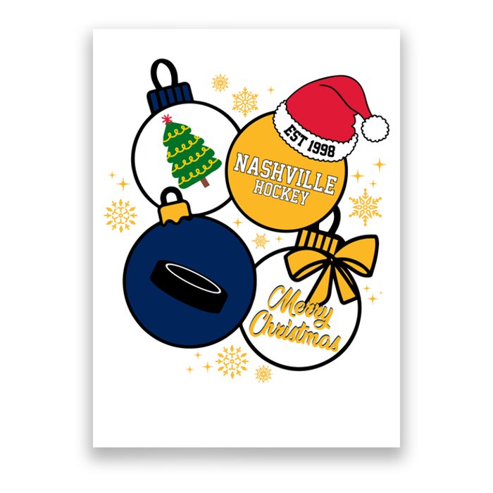 Merry Christmas Nashville Hockey Est 1998 Poster