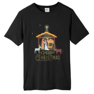 Merry Christmas Nativity Scene North Star Jesus Great Gift Tall Fusion ChromaSoft Performance T-Shirt