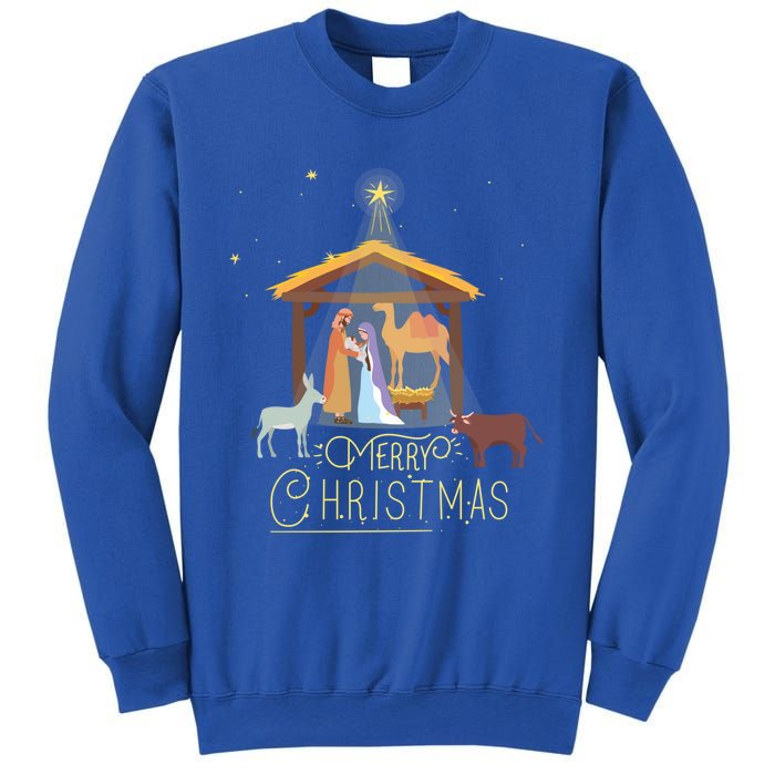 Merry Christmas Nativity Scene North Star Jesus Great Gift Sweatshirt