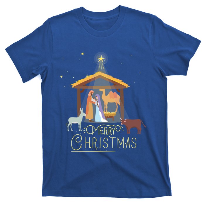 Merry Christmas Nativity Scene North Star Jesus Great Gift T-Shirt