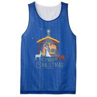 Merry Christmas Nativity Scene North Star Jesus Great Gift Mesh Reversible Basketball Jersey Tank