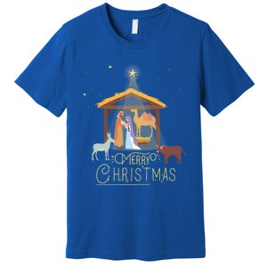 Merry Christmas Nativity Scene North Star Jesus Great Gift Premium T-Shirt