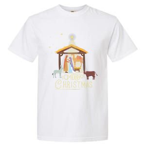 Merry Christmas Nativity Scene North Star Jesus Great Gift Garment-Dyed Heavyweight T-Shirt