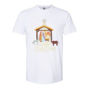 Merry Christmas Nativity Scene North Star Jesus Great Gift Softstyle CVC T-Shirt