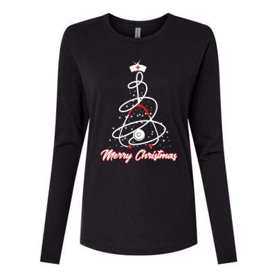 Merry Christmas Nurse Yuletide Practitioners Cute Gift Womens Cotton Relaxed Long Sleeve T-Shirt