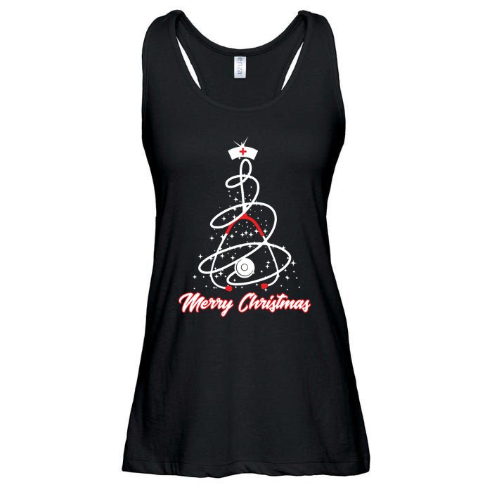 Merry Christmas Nurse Yuletide Practitioners Cute Gift Ladies Essential Flowy Tank