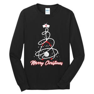 Merry Christmas Nurse Yuletide Practitioners Cute Gift Tall Long Sleeve T-Shirt