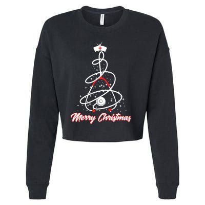 Merry Christmas Nurse Yuletide Practitioners Cute Gift Cropped Pullover Crew