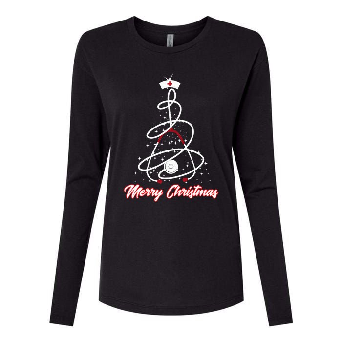 Merry Christmas Nurse Yuletide Practitioners Cute Gift Womens Cotton Relaxed Long Sleeve T-Shirt