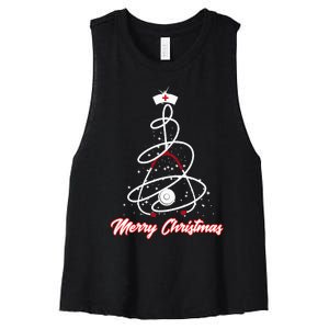 Merry Christmas Nurse Yuletide Practitioners Cute Gift Women's Racerback Cropped Tank