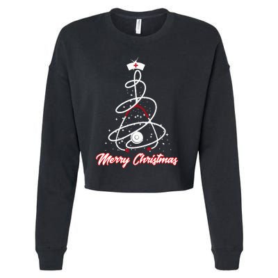 Merry Christmas Nurse Yuletide Practitioners Cute Gift Cropped Pullover Crew