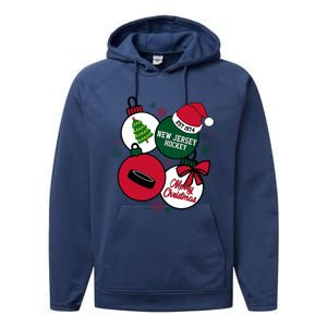 Merry Christmas New Jersey Hockey Est 1974 Performance Fleece Hoodie