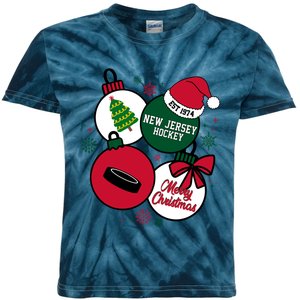 Merry Christmas New Jersey Hockey Est 1974 Kids Tie-Dye T-Shirt