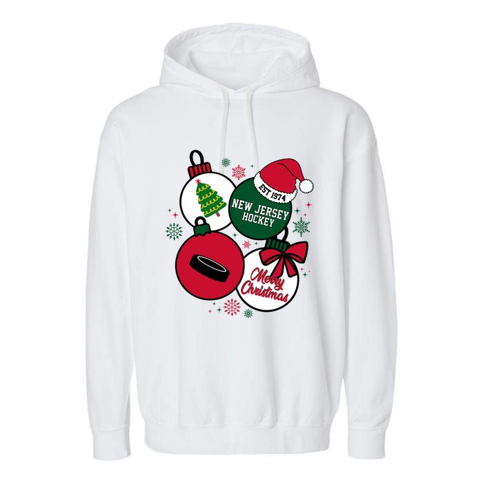 Merry Christmas New Jersey Hockey Est 1974 Garment-Dyed Fleece Hoodie