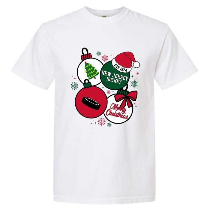 Merry Christmas New Jersey Hockey Est 1974 Garment-Dyed Heavyweight T-Shirt