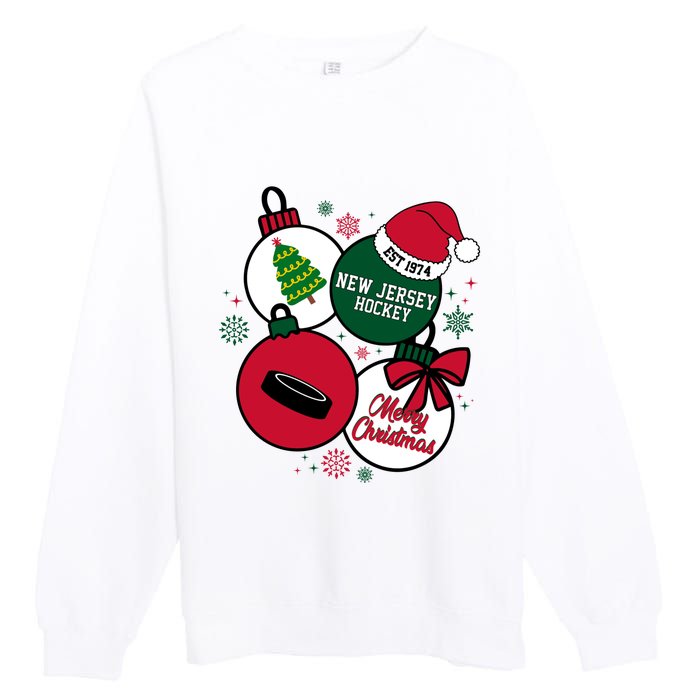 Merry Christmas New Jersey Hockey Est 1974 Premium Crewneck Sweatshirt