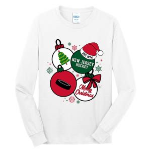 Merry Christmas New Jersey Hockey Est 1974 Tall Long Sleeve T-Shirt