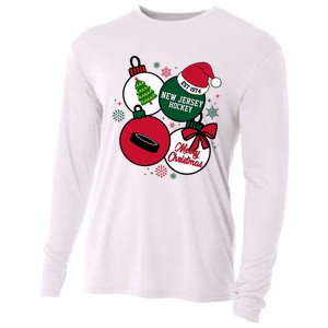 Merry Christmas New Jersey Hockey Est 1974 Cooling Performance Long Sleeve Crew