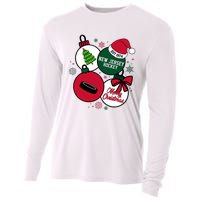 Merry Christmas New Jersey Hockey Est 1974 Cooling Performance Long Sleeve Crew