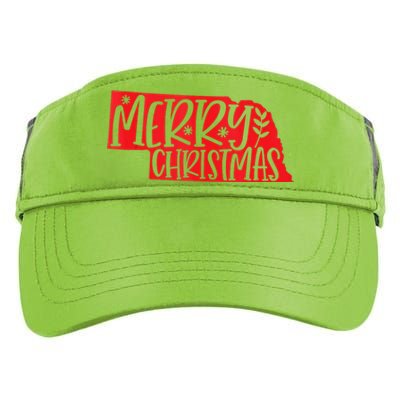 Merry Christmas Nebraska Tank Top Adult Drive Performance Visor