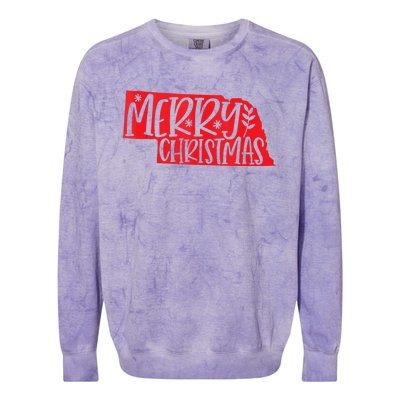 Merry Christmas Nebraska Tank Top Colorblast Crewneck Sweatshirt