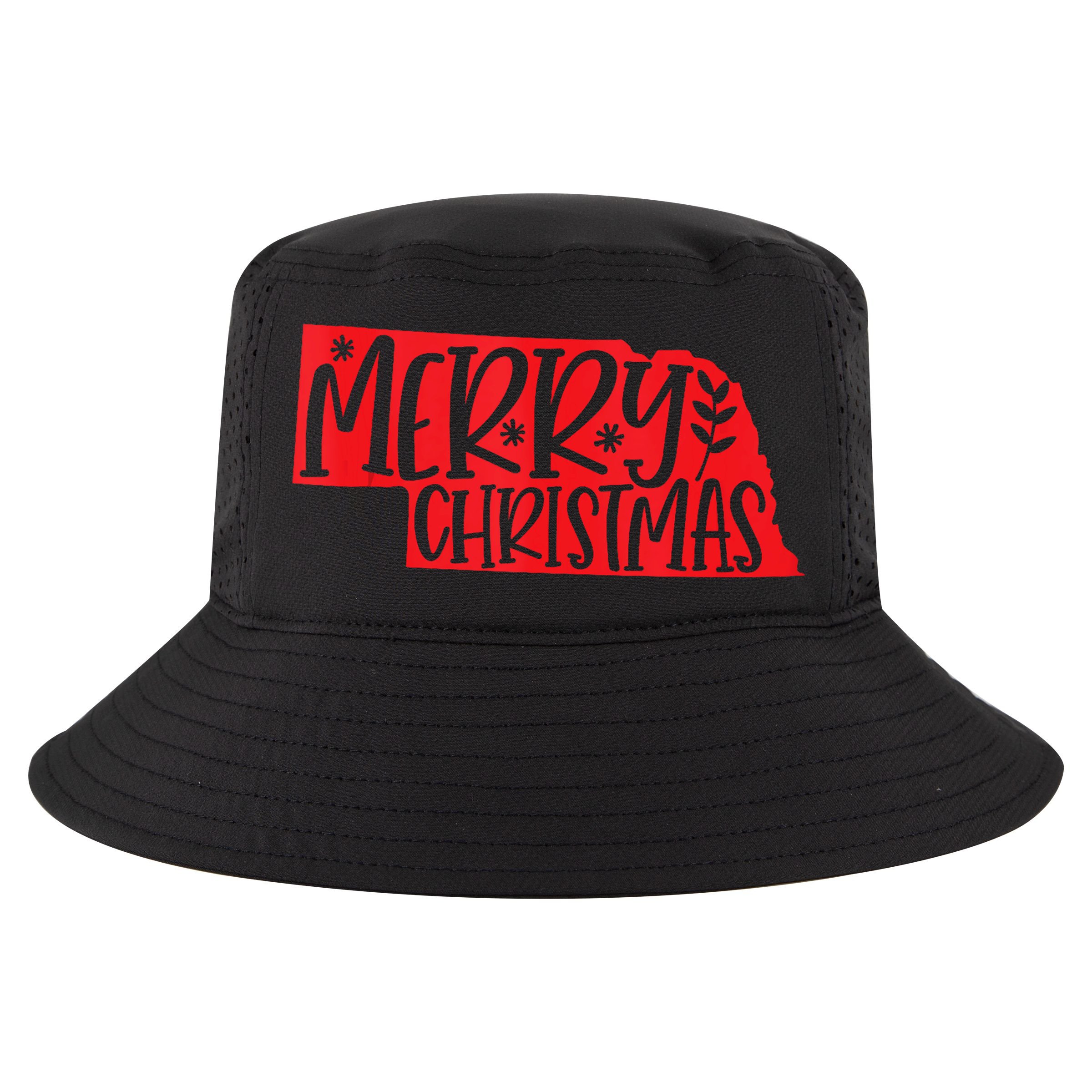 Merry Christmas Nebraska Tank Top Cool Comfort Performance Bucket Hat