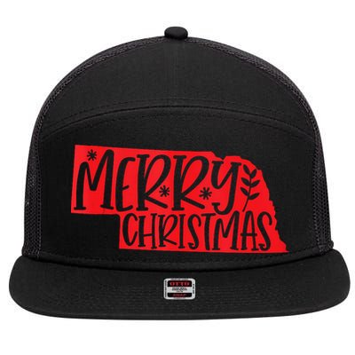 Merry Christmas Nebraska Tank Top 7 Panel Mesh Trucker Snapback Hat