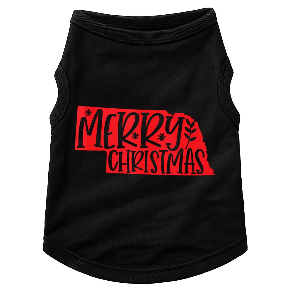 Merry Christmas Nebraska Tank Top Doggie Tank