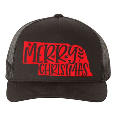 Merry Christmas Nebraska Tank Top Yupoong Adult 5-Panel Trucker Hat