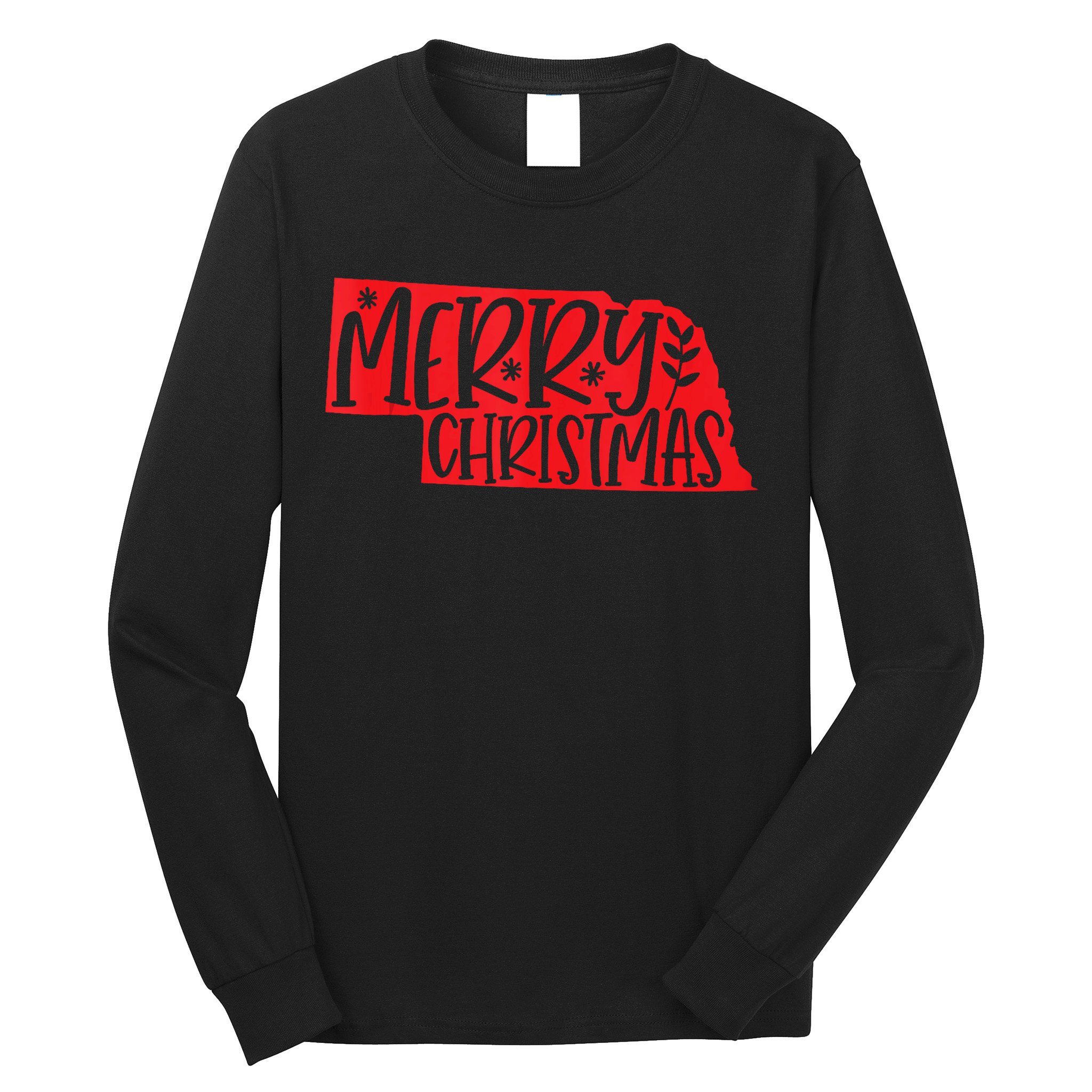 Merry Christmas Nebraska Tank Top Long Sleeve Shirt