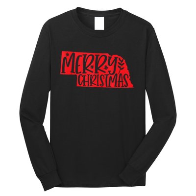 Merry Christmas Nebraska Tank Top Long Sleeve Shirt