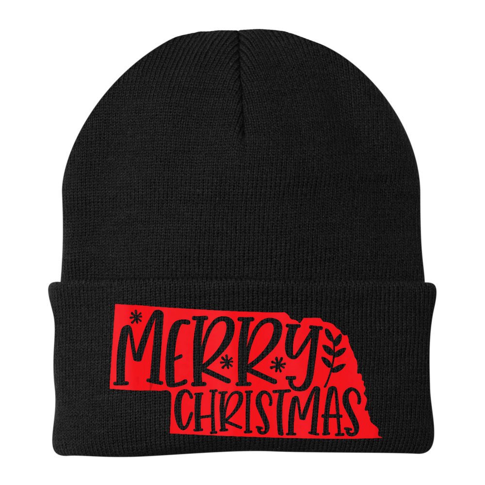 Merry Christmas Nebraska Tank Top Beanie