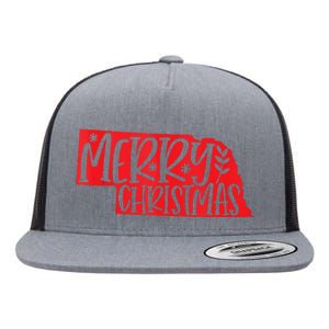 Merry Christmas Nebraska Tank Top Flat Bill Trucker Hat