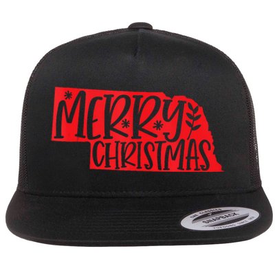 Merry Christmas Nebraska Tank Top Flat Bill Trucker Hat