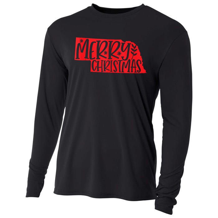 Merry Christmas Nebraska Tank Top Cooling Performance Long Sleeve Crew