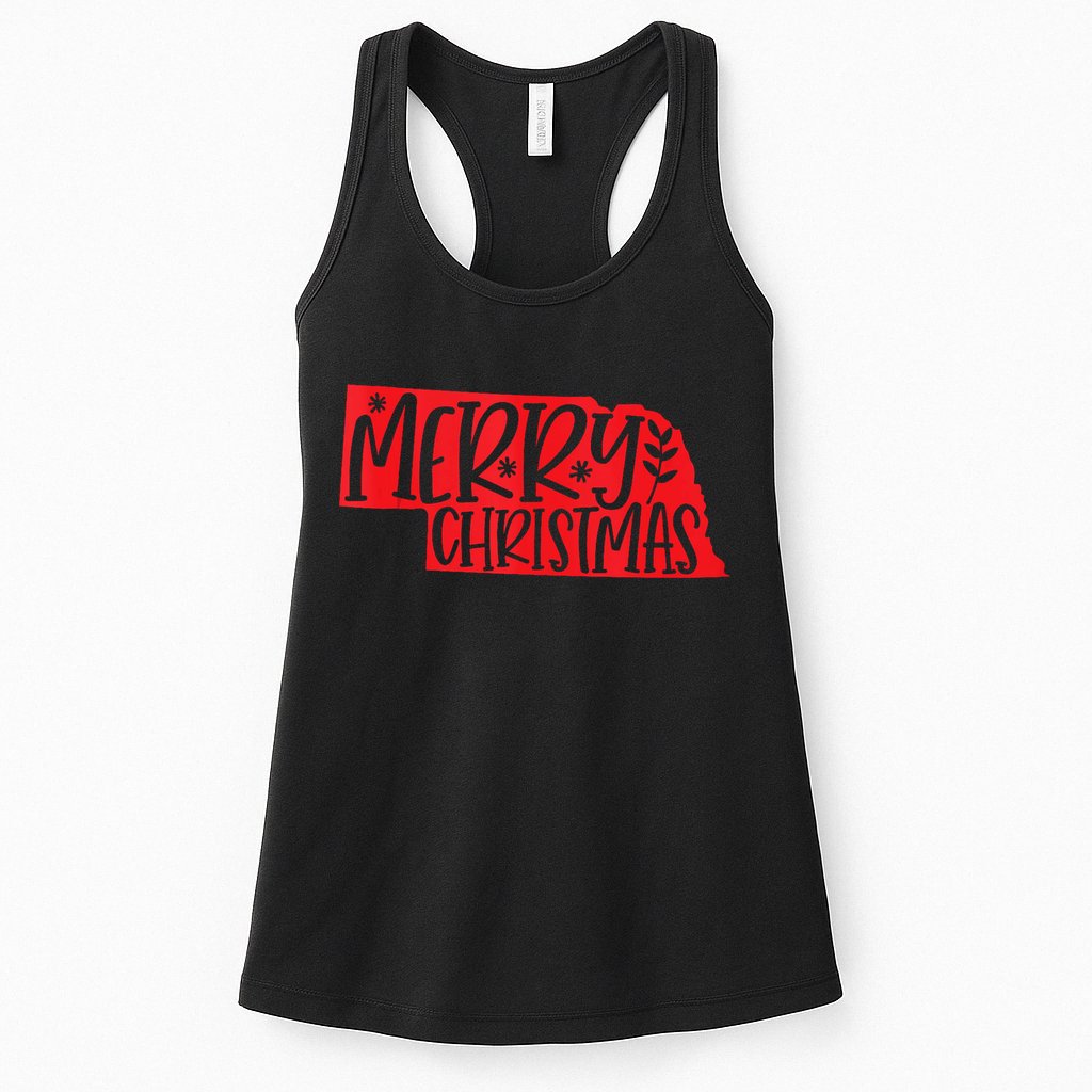 Merry Christmas Nebraska Tank Top Womens Tank Top