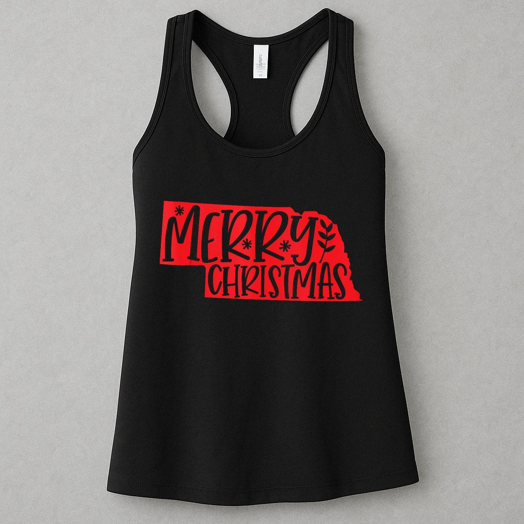 Merry Christmas Nebraska Tank Top Womens Tank Top