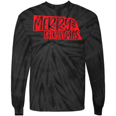 Merry Christmas Nebraska Tank Top Tie-Dye Long Sleeve Shirt