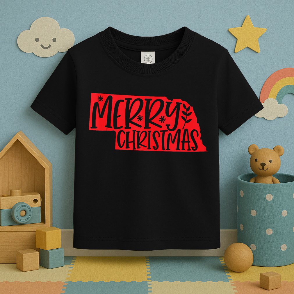 Merry Christmas Nebraska Tank Top Toddler T-Shirt