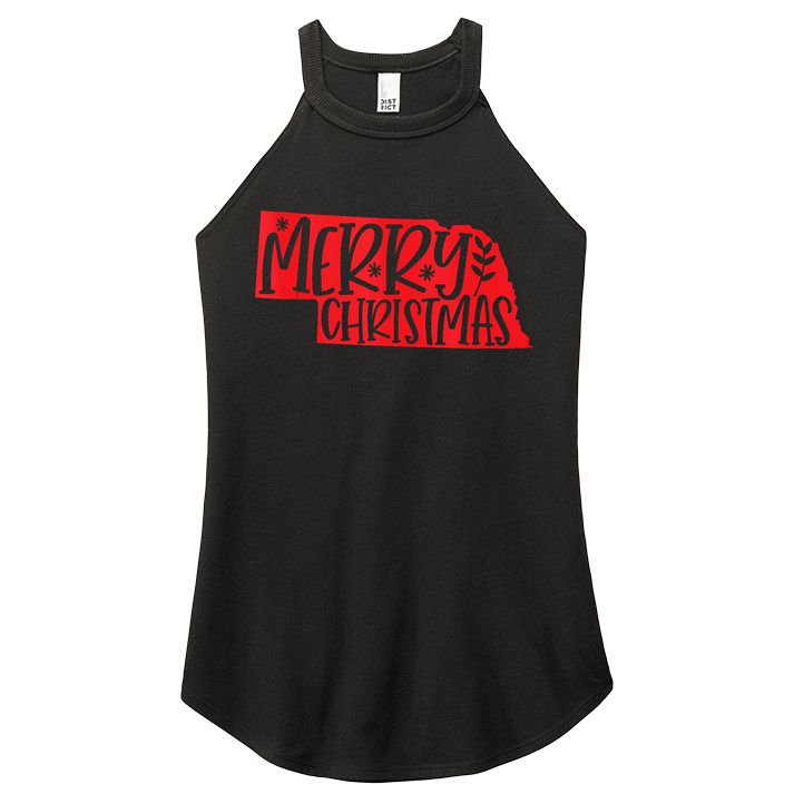 Merry Christmas Nebraska Tank Top Women's Perfect Tri Rocker Tank