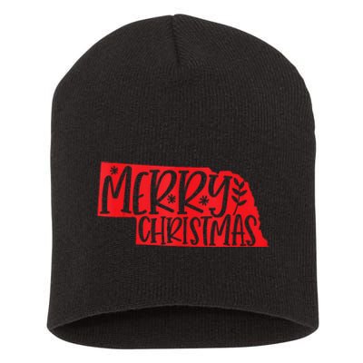 Merry Christmas Nebraska Tank Top Short Acrylic Beanie