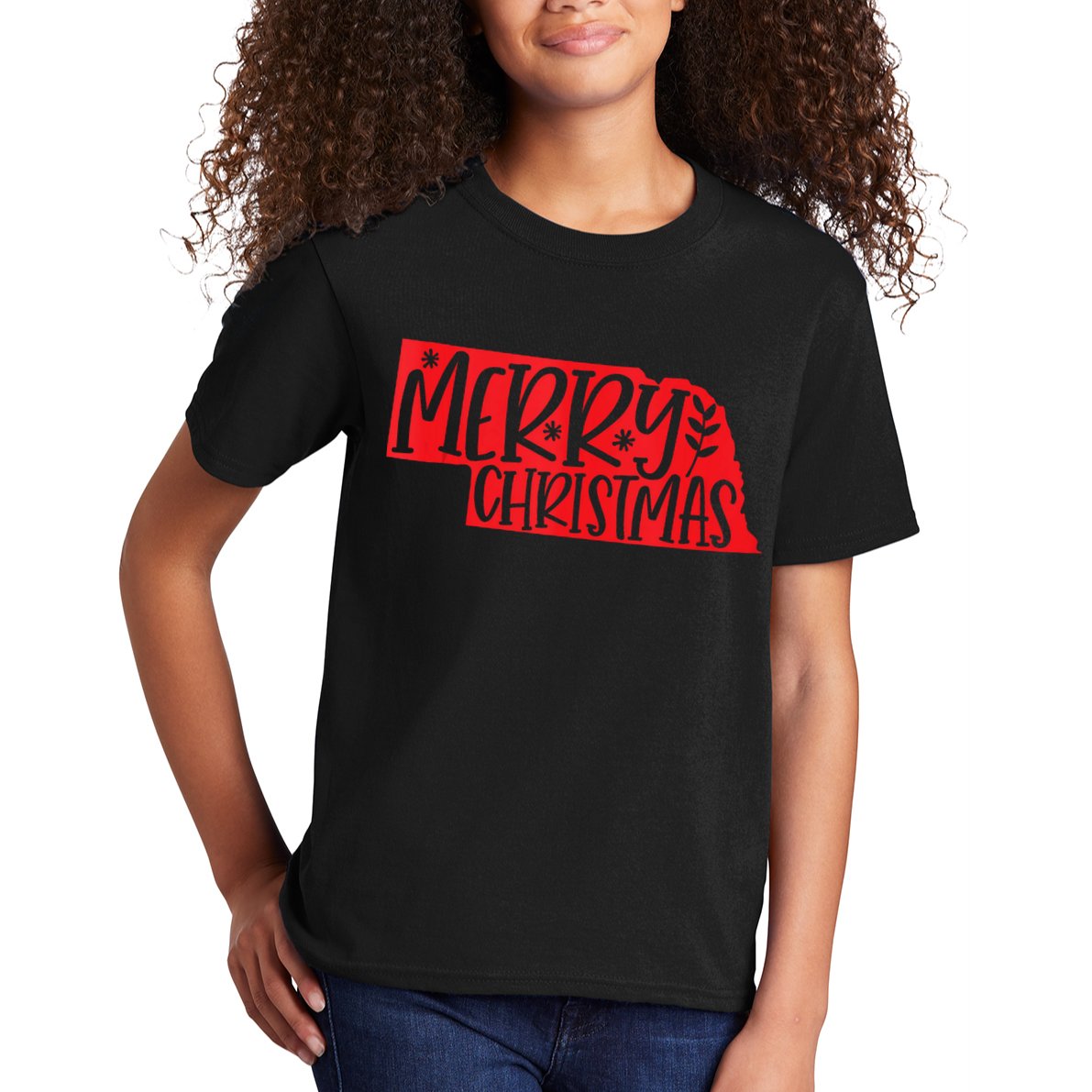 Merry Christmas Nebraska Tank Top Kids T-Shirt