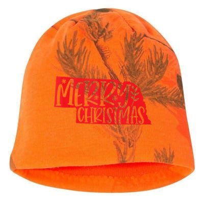 Merry Christmas Nebraska Tank Top Kati - Camo Knit Beanie