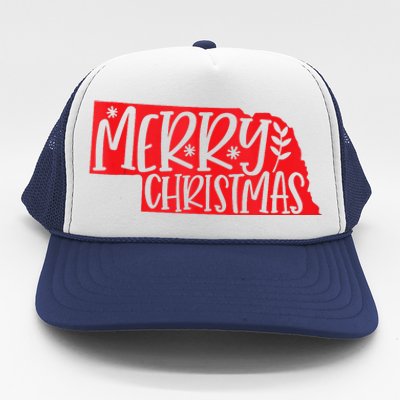 Merry Christmas Nebraska Tank Top Trucker Hat