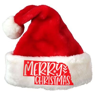 Merry Christmas Nebraska Tank Top Premium Christmas Santa Hat