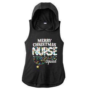 Merry Christmas Nurse Squad Party Nursing Np Rn Xmas Lights Tank Top Ladies PosiCharge Tri-Blend Wicking Draft Hoodie Tank