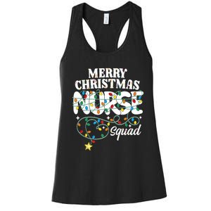 Merry Christmas Nurse Squad Party Nursing Np Rn Xmas Lights Tank Top Women's Racerback Tank