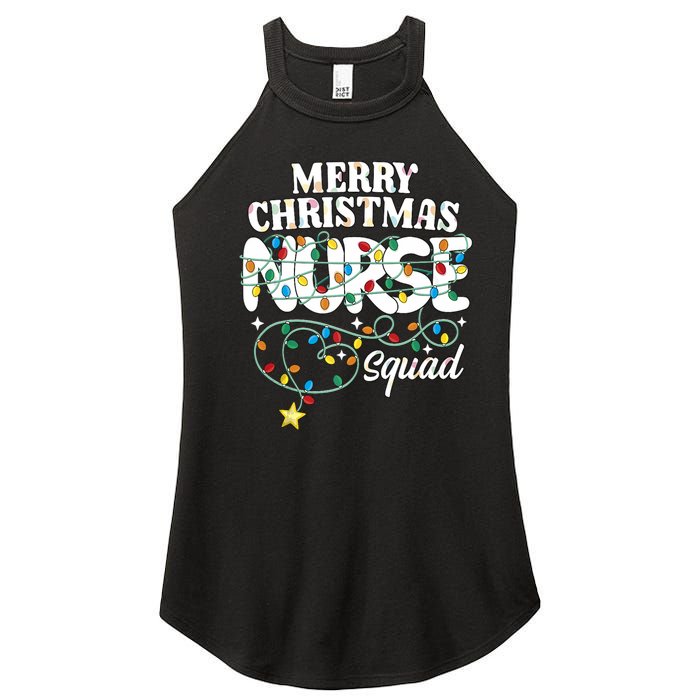 Merry Christmas Nurse Squad Party Nursing Np Rn Xmas Lights Tank Top Women's Perfect Tri Rocker Tank