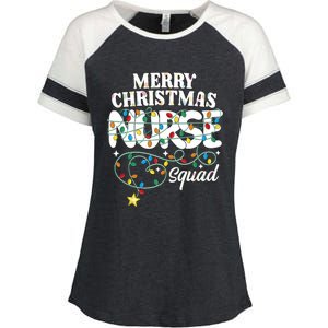 Merry Christmas Nurse Squad Party Nursing Np Rn Xmas Lights Tank Top Enza Ladies Jersey Colorblock Tee